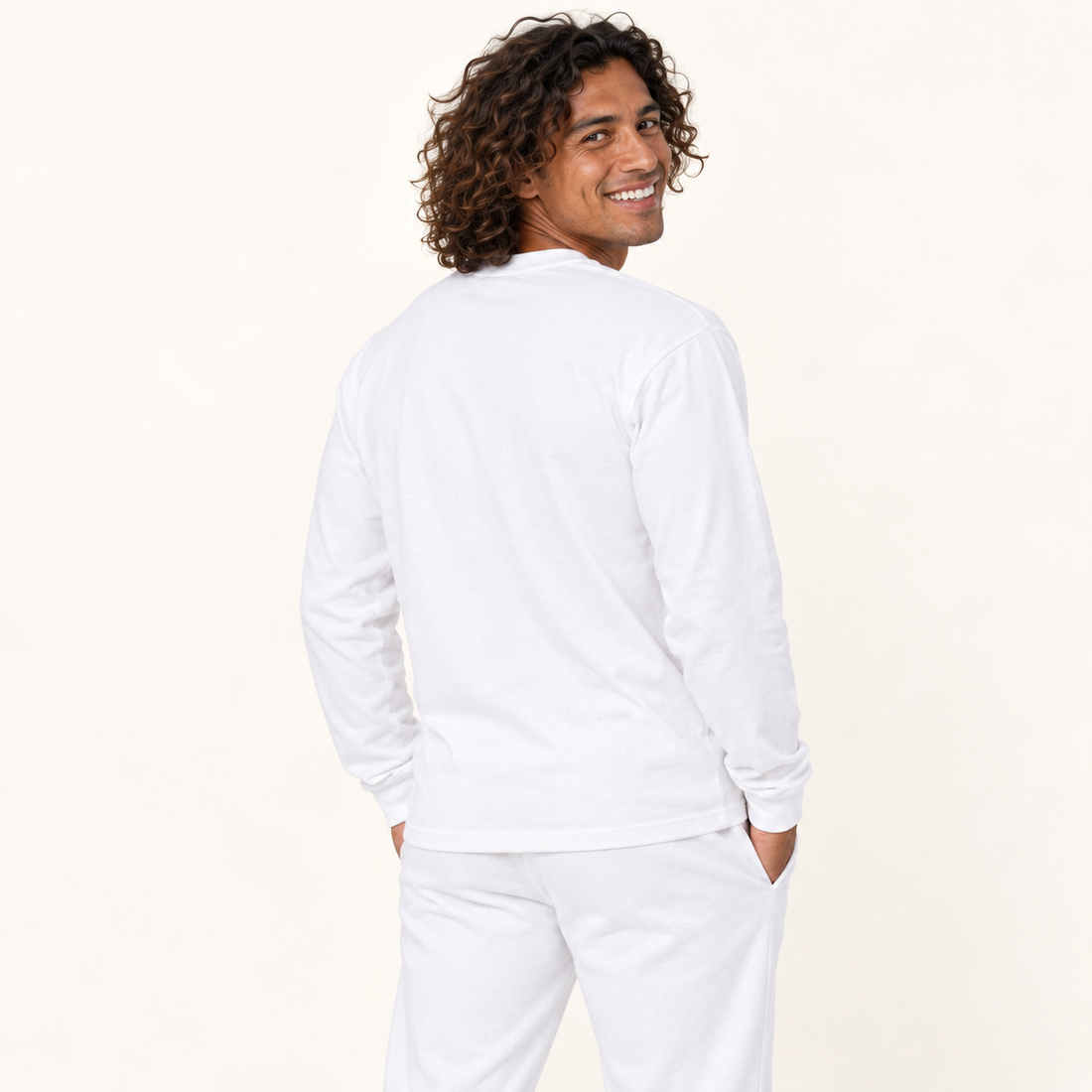 Crew Neck Drop Shoulder Long Sleeve Shirt