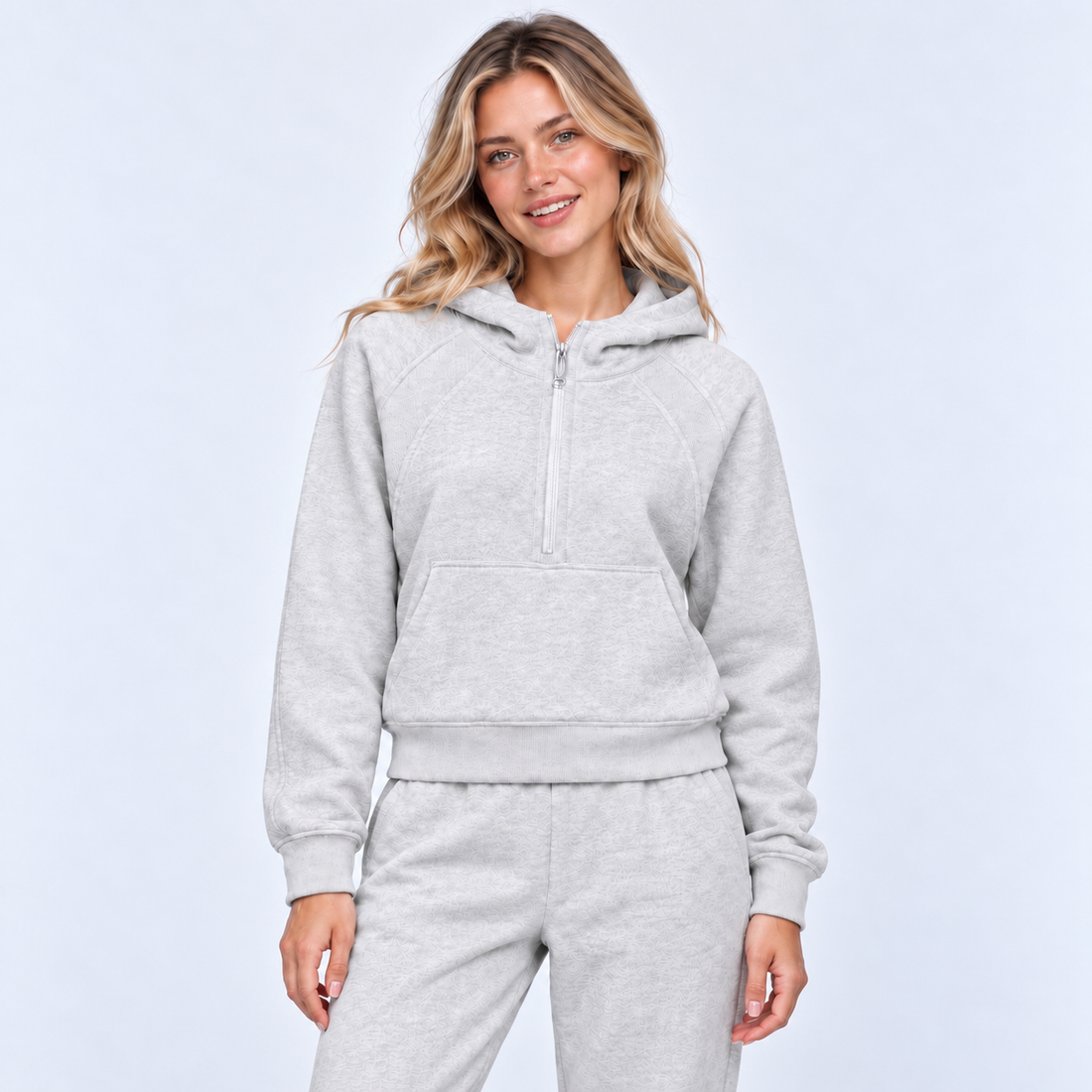 Cropped Half-Zip Hoodie