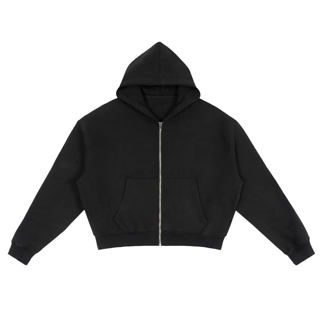 Fleece Zip-Up Boxy Hoodie