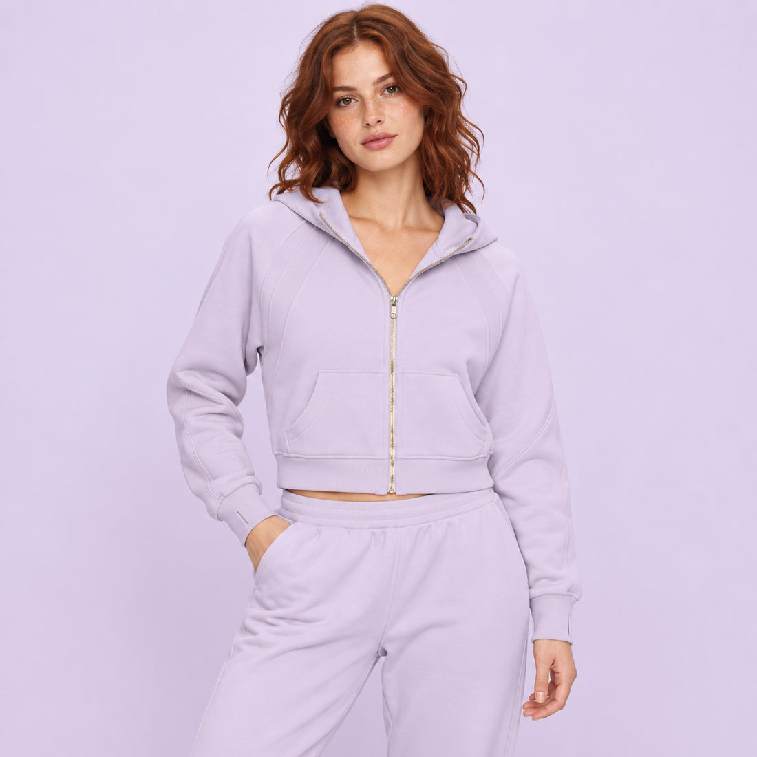 Cropped Zip-Through Hoodie