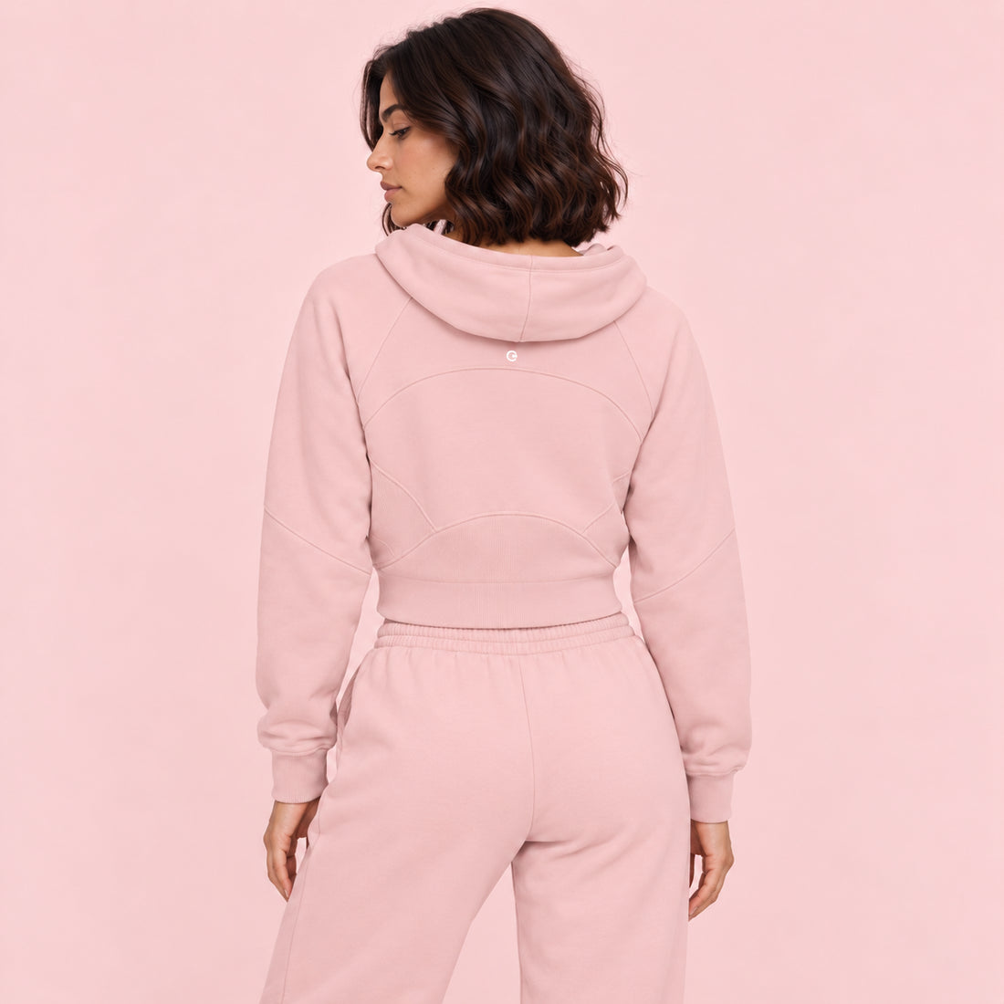 Cropped Zip-Through Hoodie
