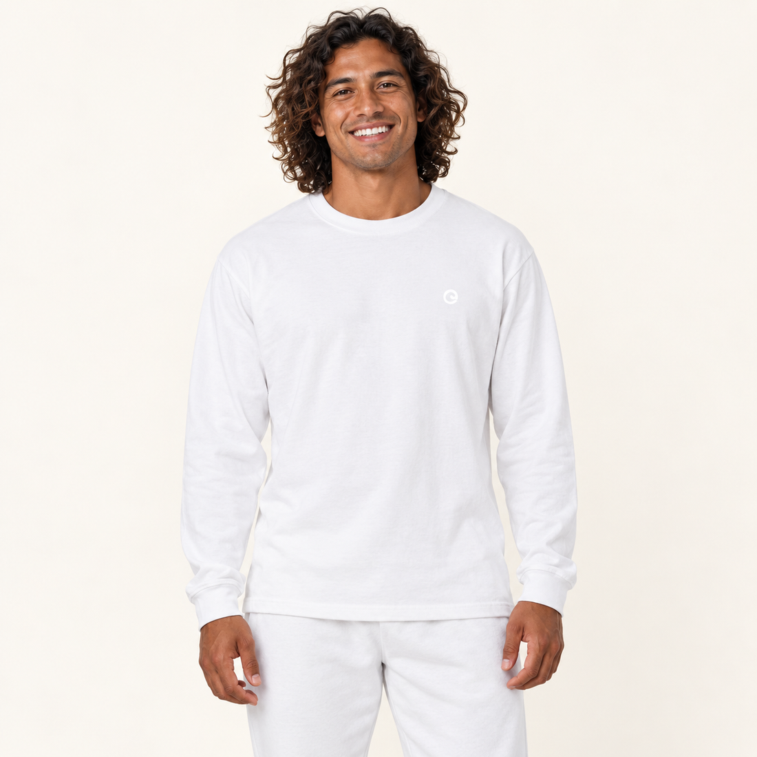 Crew Neck Drop Shoulder Long Sleeve Shirt