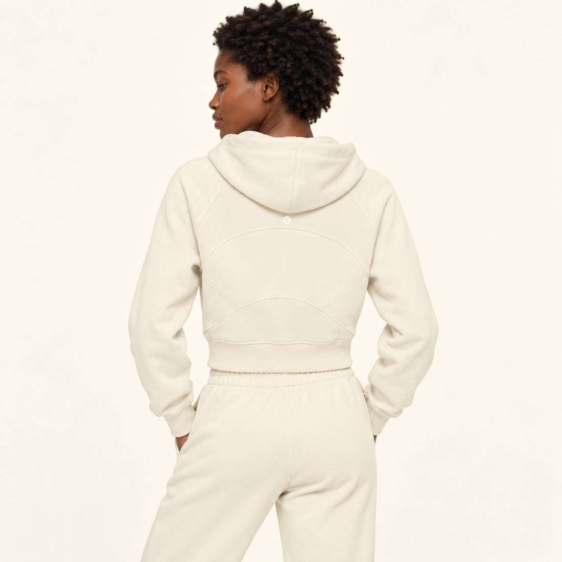 Cropped Zip-Through Hoodie