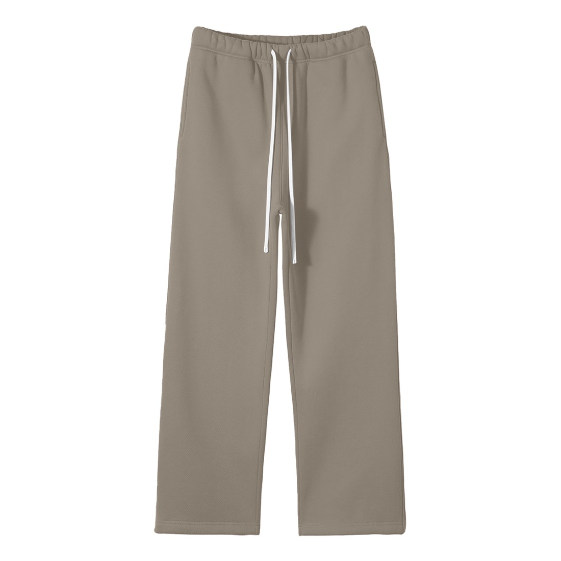 Unisex Solid Color Fleece Straight Leg Pants