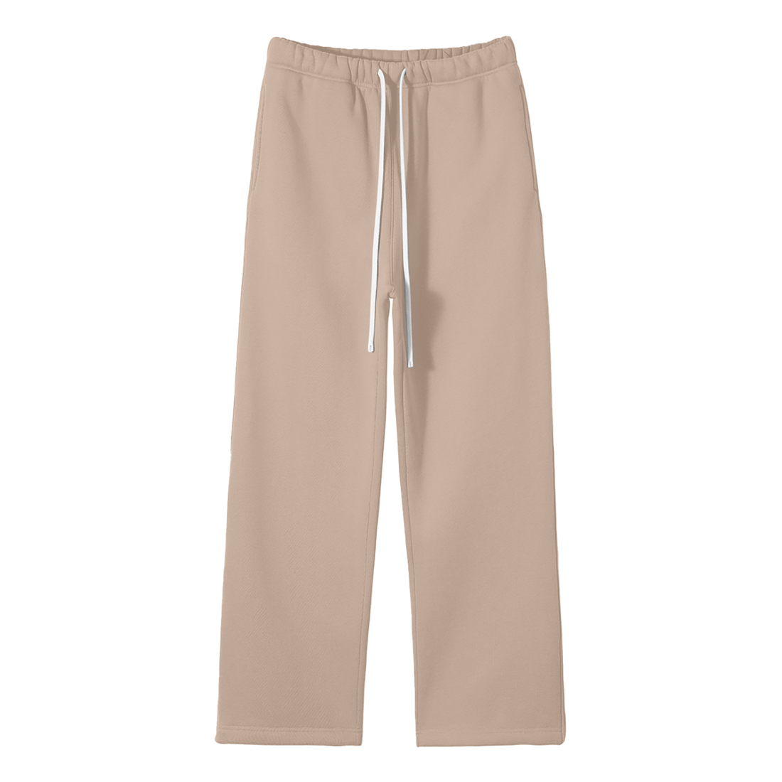 Unisex Solid Color Fleece Straight Leg Pants