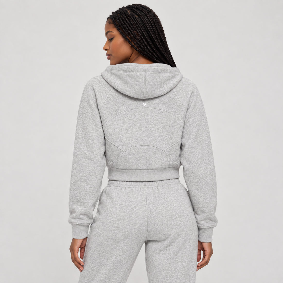 Cropped Zip-Through Hoodie