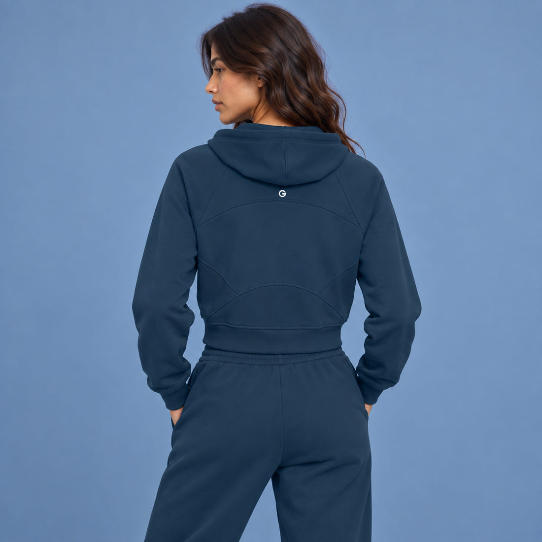 Cropped Zip-Through Hoodie